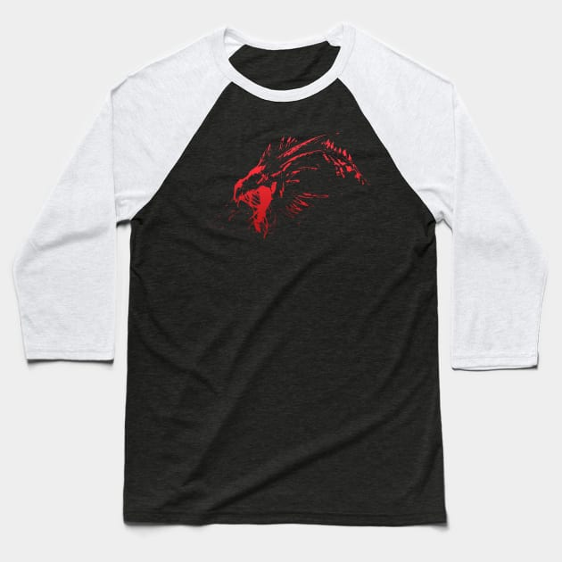 Wyvern - Red Baseball T-Shirt by Scailaret